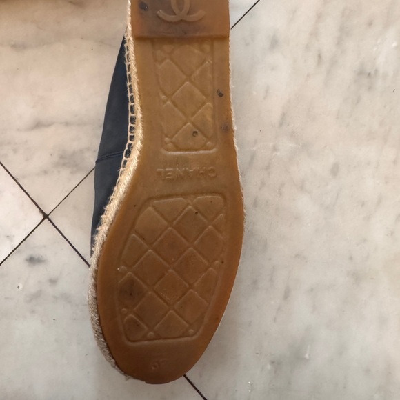 CHANEL Dark Blue Leather Espadrilles - Picture 3 of 4